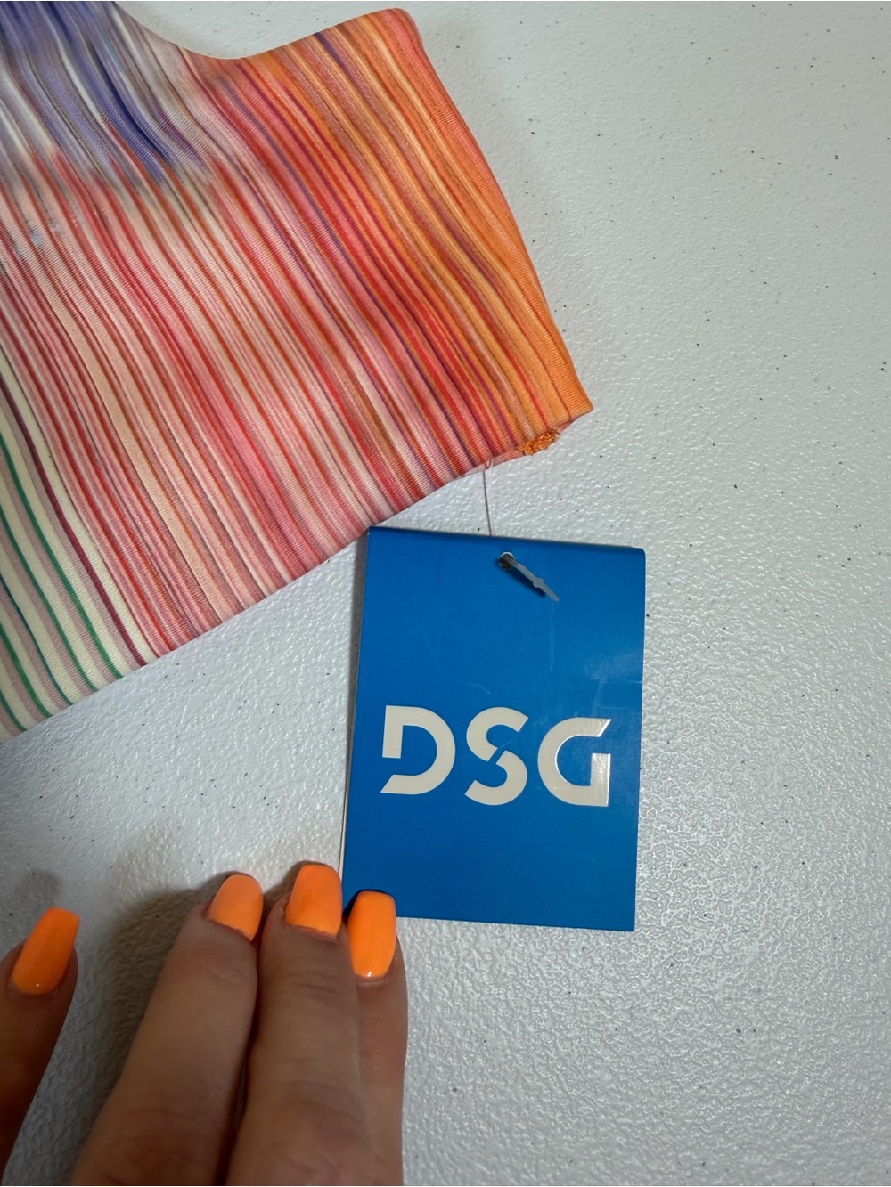 DSG Girls 2 Piece Activewear Set Rainbow Crop Tank & Orange Tiered Skort S/M NWT - Picture 4 of 12